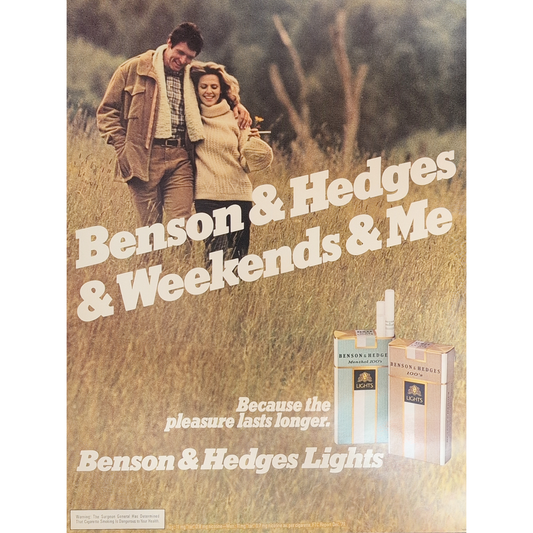 Original Benson & Hedges Cigarette Poster #P0002